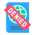 Passport denied vector illustration, flat style icon