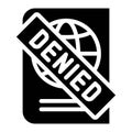 Passport denied vector illustration, solid style icon