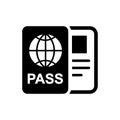 Passport document icon. Simple passport document sign isolated - vector