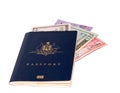 Passport with foreign currency