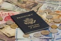 Passport with Foreign Money Royalty Free Stock Photo