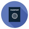 Passport icon in flat design. Royalty Free Stock Photo