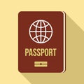 Passport icon, flat style