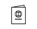 Passport icon isolated on white background from airport style