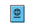 Passport icon isolated on white background from airport style.