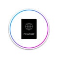 Passport icon isolated on white background. Circle white button Royalty Free Stock Photo