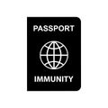 Passport immunity icon simple design