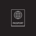 Passport line icon, outline pass vector logo, linear official do Royalty Free Stock Photo