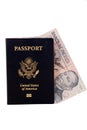 Passport with Mexican Money Royalty Free Stock Photo