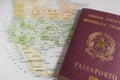 Passport over USA map Royalty Free Stock Photo