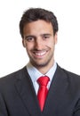 Passport picture of a hispanic businessman with suit