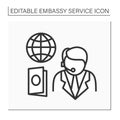 Passport service line icon