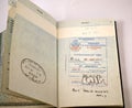 Old British Passport with visa stamps