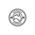 Passport stamp, visa, Australia icon. Element of passport stamp for mobile concept and web apps icon. Thin line icon for website