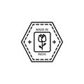 Passport stamp, visa, India, made in India icon. Element of passport stamp for mobile concept and web apps icon. Thin line icon Royalty Free Stock Photo