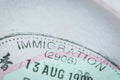 Passport stamp visa for travel concept