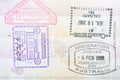 Passport stamps Royalty Free Stock Photo