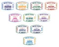 Stylised Vector Passport Stamps Royalty Free Stock Photo