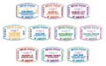 Stylised Vector Passport Stamps Royalty Free Stock Photo