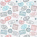 Passport stamps texture Royalty Free Stock Photo