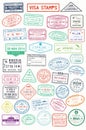 Passport stamps or visa pages for traveling abroad