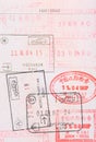 Passport stamps visas