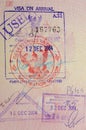 Passport with thai visa and stamps Royalty Free Stock Photo