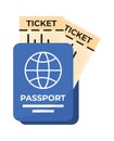 passport ticket. traveling boarding pass document id, international tourism pass national identity. vector cartoon