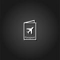 Passport travels icon flat.