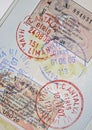 Passport with turkish visas and stamps Royalty Free Stock Photo