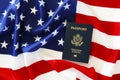 Passport of the US citizen. Identification document over bright background Royalty Free Stock Photo