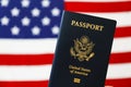 Passport of the US citizen. Identification document over bright background Royalty Free Stock Photo
