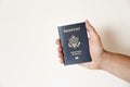 Passport of the US citizen. Identification document over bright background Royalty Free Stock Photo