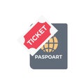 Passport vector flat color icon