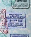 Passport Visa Stamps-Malaysia Royalty Free Stock Photo