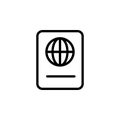 Passport, visa, travel icon. Element of travel icon. Thin line icon