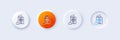 Passport warning line icon. Attention triangle sign. Line icons. Vector
