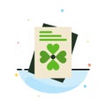 Passport, World, Ireland Abstract Flat Color Icon Template