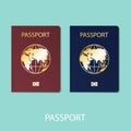 Passport world flat vector