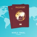 Passport world map vector