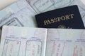 Passports with country stamps