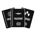 Passports icon, simple style