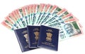 Passports and money Royalty Free Stock Photo