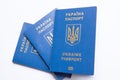 Passports of Ukraine on a white background Royalty Free Stock Photo