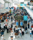 Passsengers at departure Hall of Lisbon international airport, the largest in the country Royalty Free Stock Photo