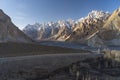 Passu cathedral mountains peak in Passu valley, Karakoram mountains range in Gilgit Baltistan, Pakistan Royalty Free Stock Photo