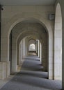 Passway between wall and pillars Royalty Free Stock Photo