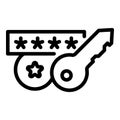 Password authentication icon, outline style