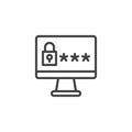 Password Authentication line icon