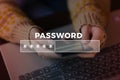 Password Box in Internet Browser Royalty Free Stock Photo